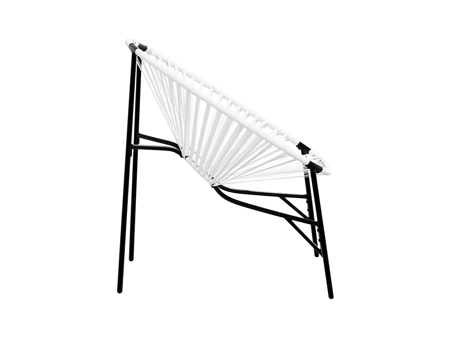 Chaise œuf de jardin noir et blanc résine tressée