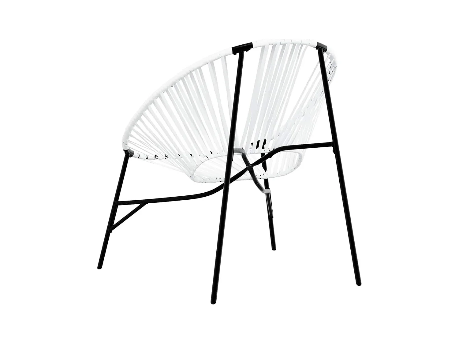 Chaise œuf de jardin noir et blanc résine tressée