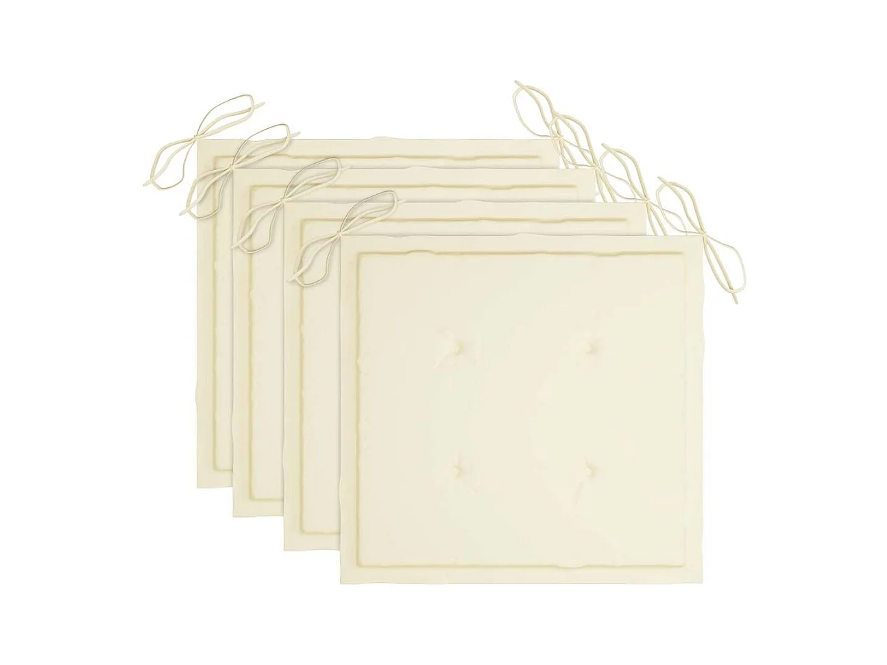 Set di 4 sedie pieghevoli da esterno e cuscini in legno di acacia