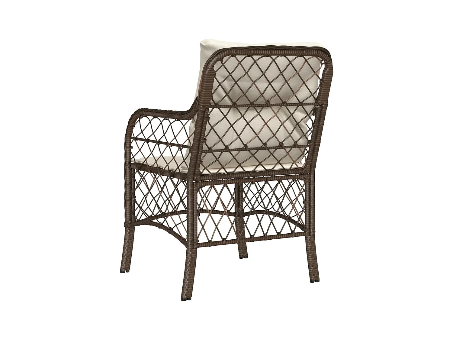 Tuinstoelen met kussens, set van 2, bruin, gevlochten hars