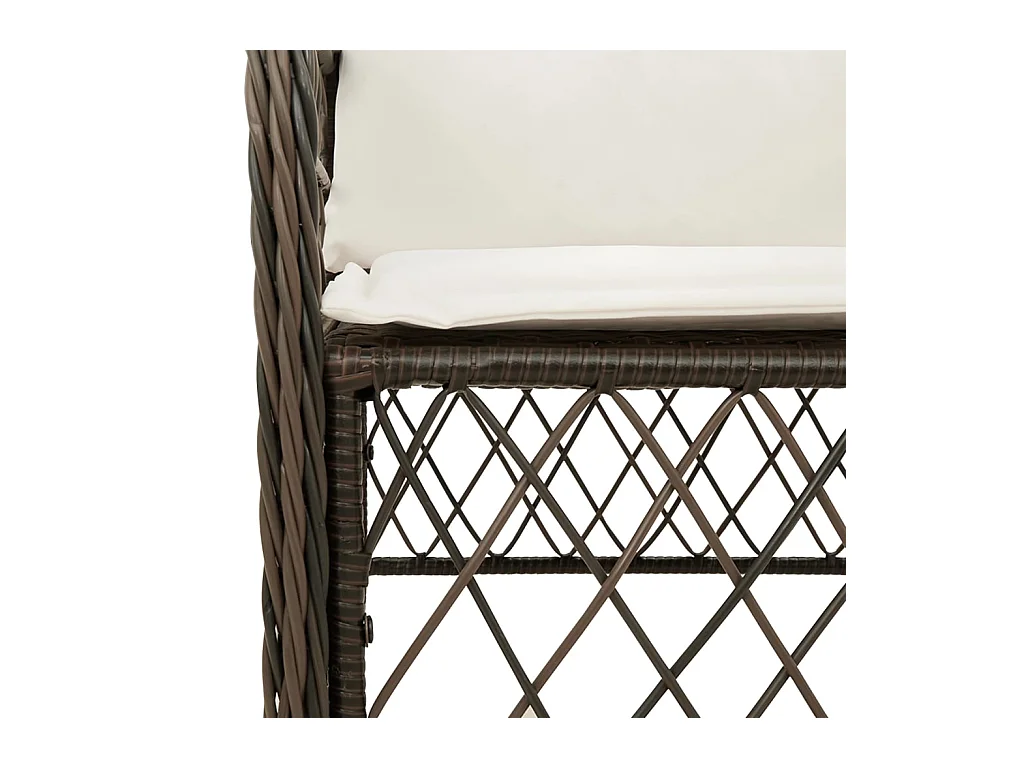 Tuinstoelen met kussens, set van 2, bruin, gevlochten hars