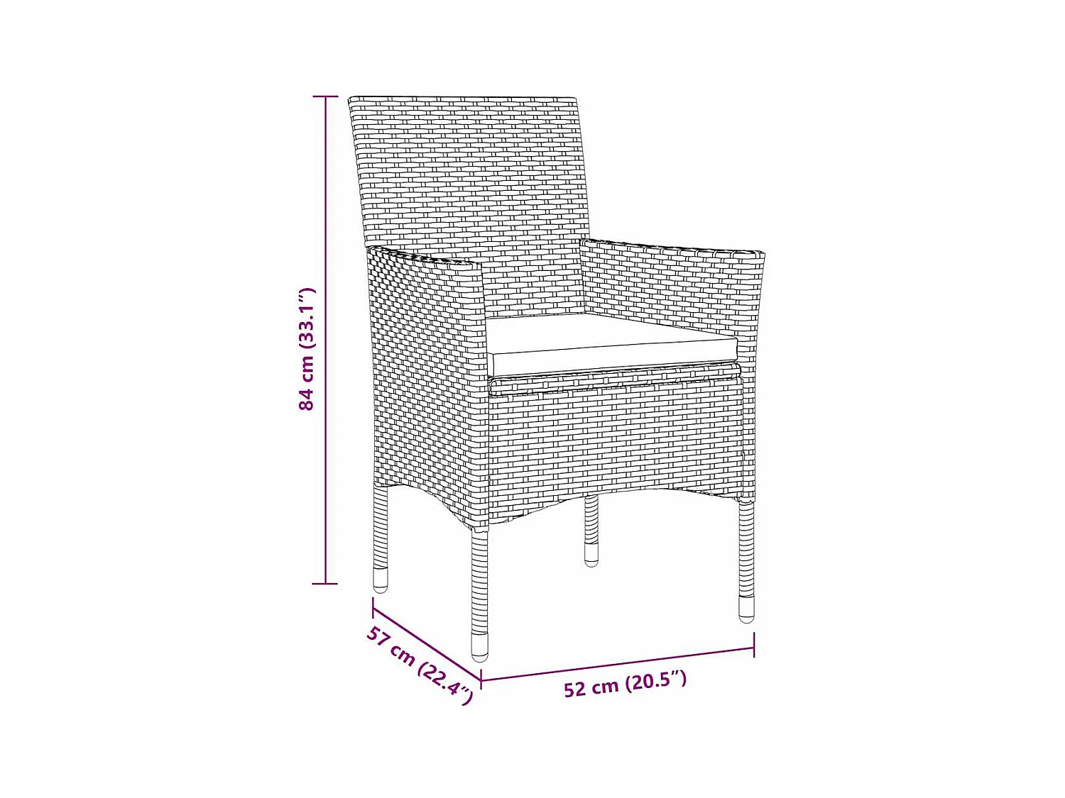 5-teiliges Garten-Essset schwarzes Polyrattan