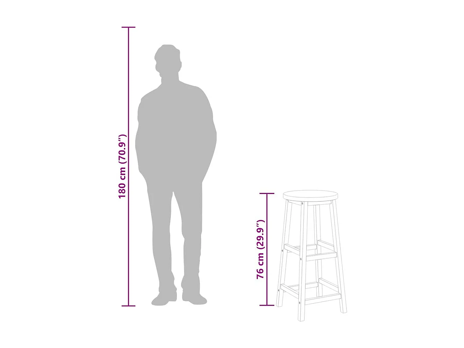 Tabourets de bar lot de 6 bois d'acacia solide