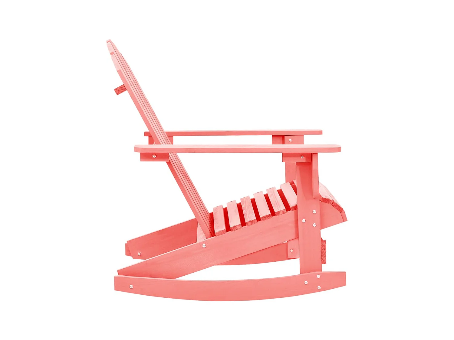 Chaise à bascule de jardin Adirondack bois de sapin massif rose