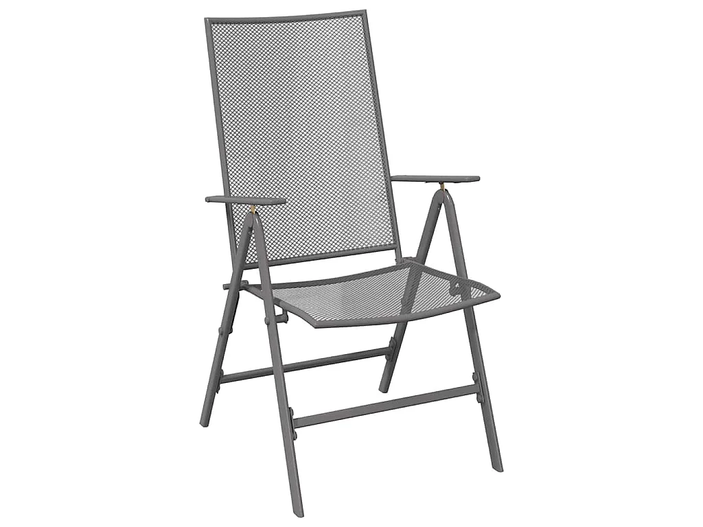 Ensemble de salle à manger de jardin 3 pièces acier anthracite