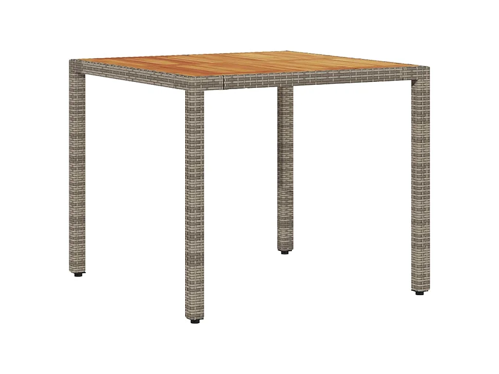 Ensemble de salle à manger de jardin de 3 pièces avec coussins gris en rotin synthétique