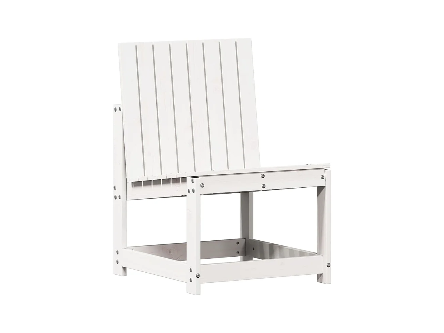 Salon de jardin 3 pcs blanc bois massif de pin