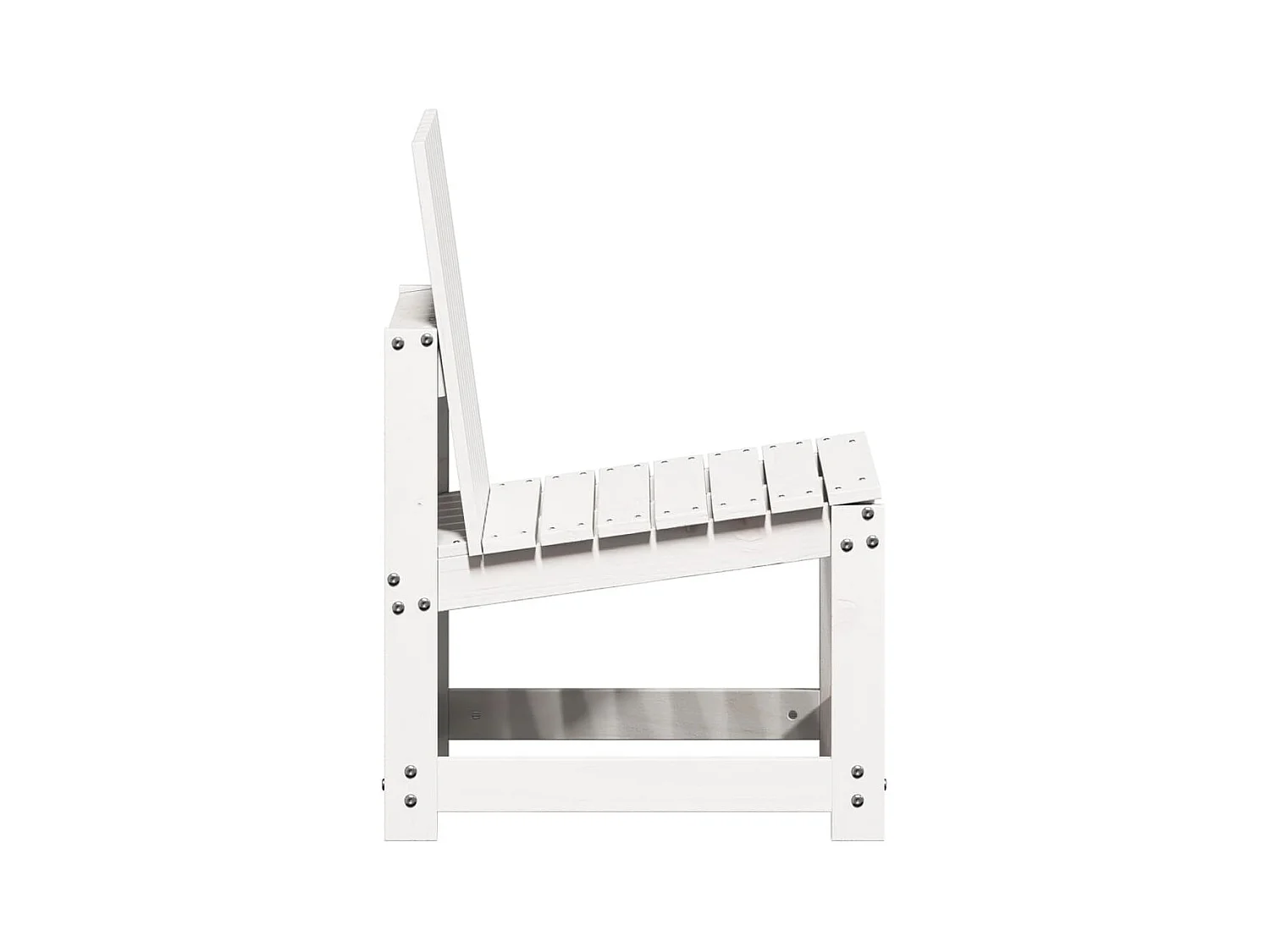 Salon de jardin 3 pcs blanc bois massif de pin