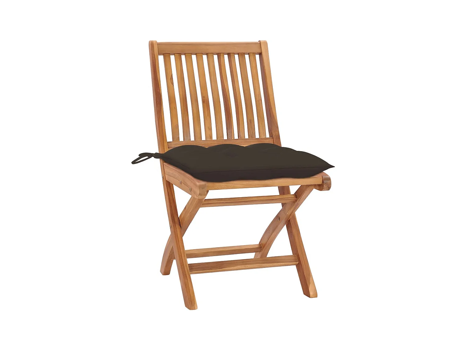 Chaises pliables de jardin avec coussins lot de 4 Teck solide