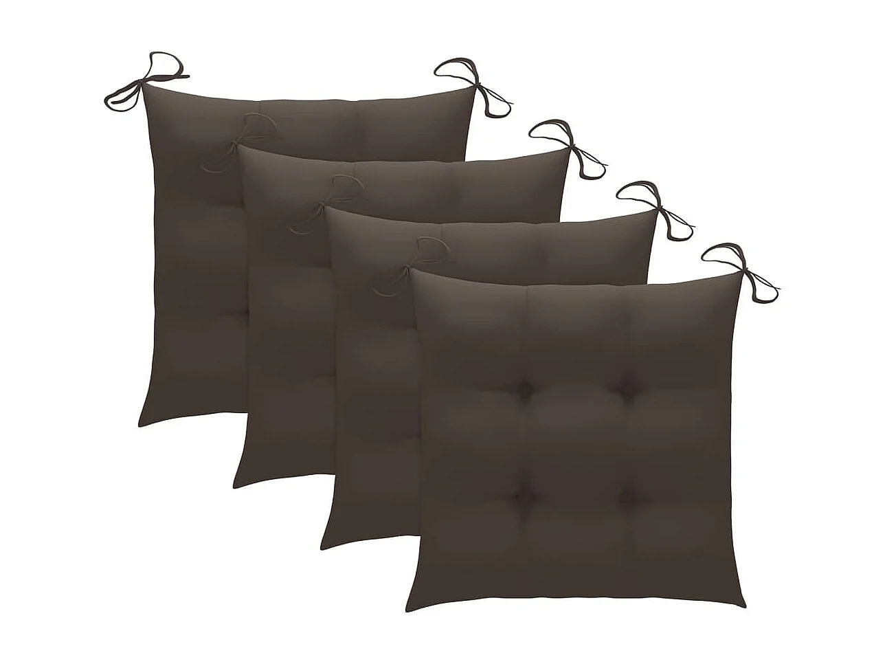 Chaises pliables de jardin avec coussins lot de 4 Teck solide