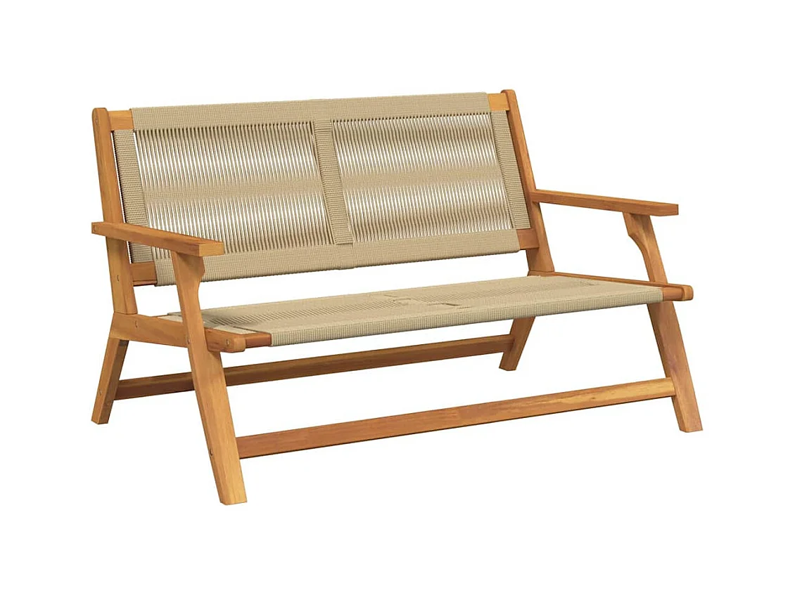 Panca da giardino beige 76x122x73 cm Legno massello di acacia