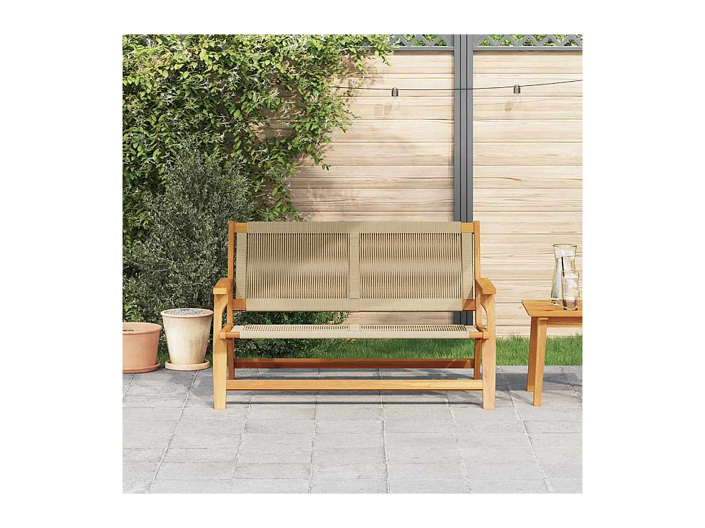 Panca da giardino beige 76x122x73 cm Legno massello di acacia