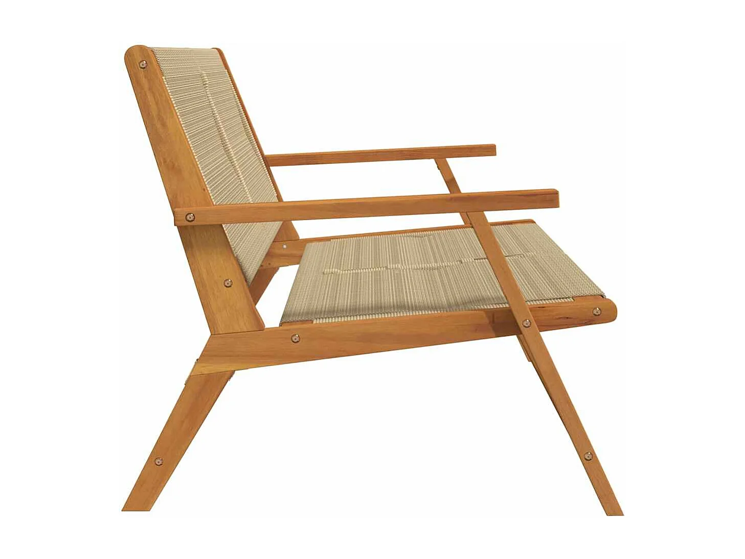 Panca da giardino beige 76x122x73 cm Legno massello di acacia