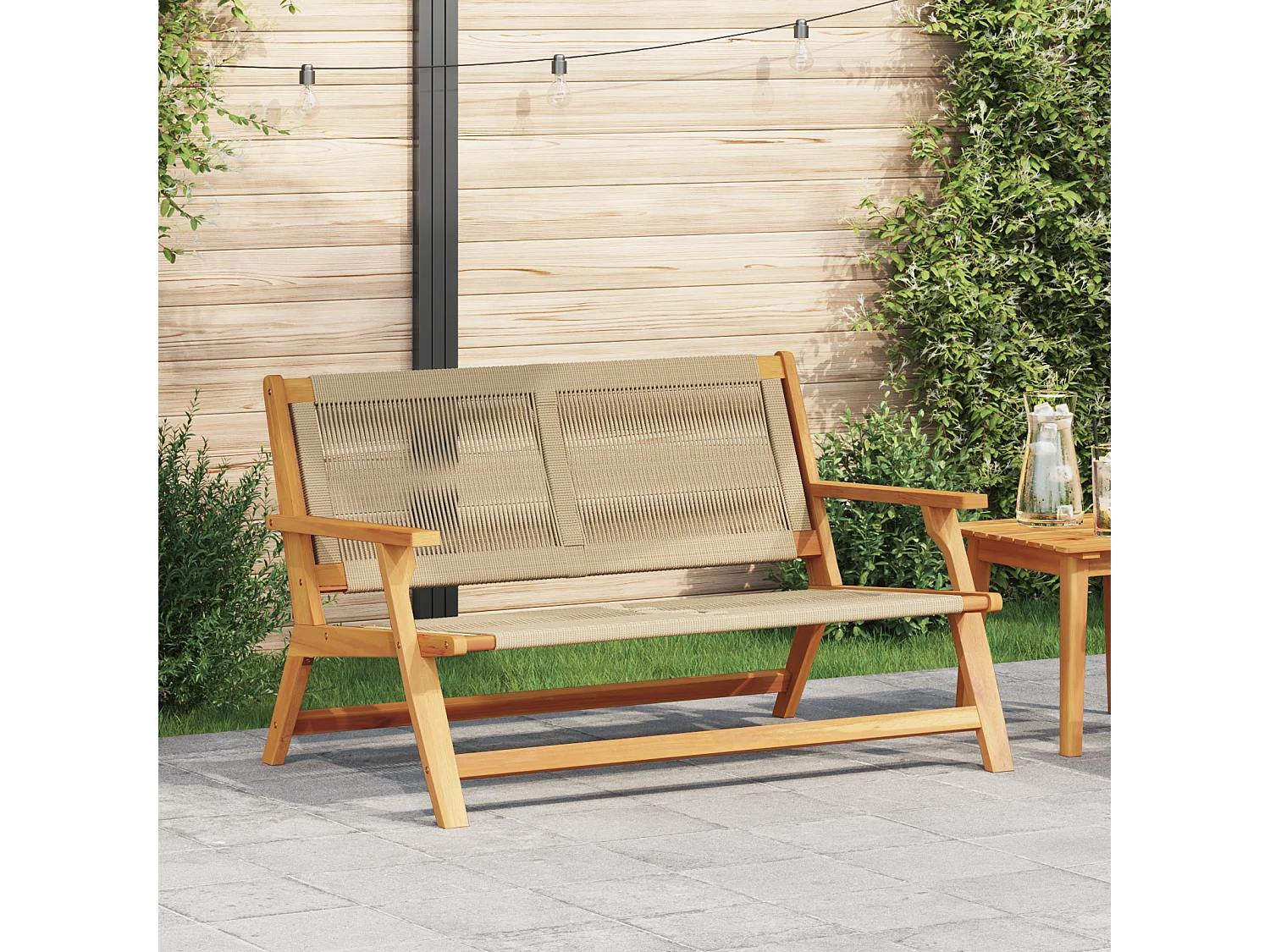 Banc de jardin Beige 76x122x73 cm Bois massif d'acacia