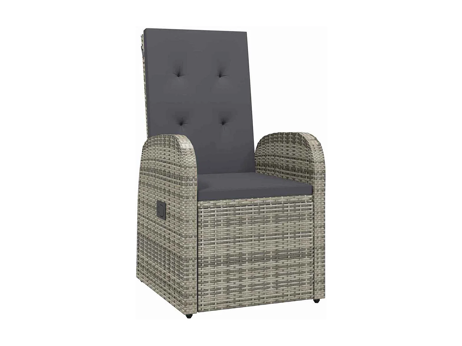 Set da pranzo da giardino da 7 pezzi con cuscini in polyrattan grigio