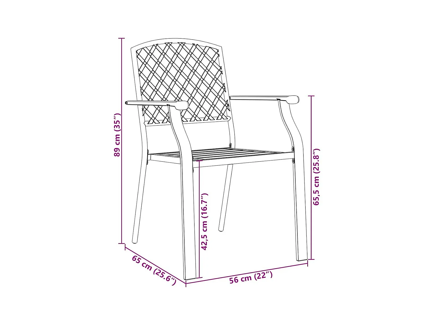 Set da pranzo da giardino 5 pezzi in acciaio antracite