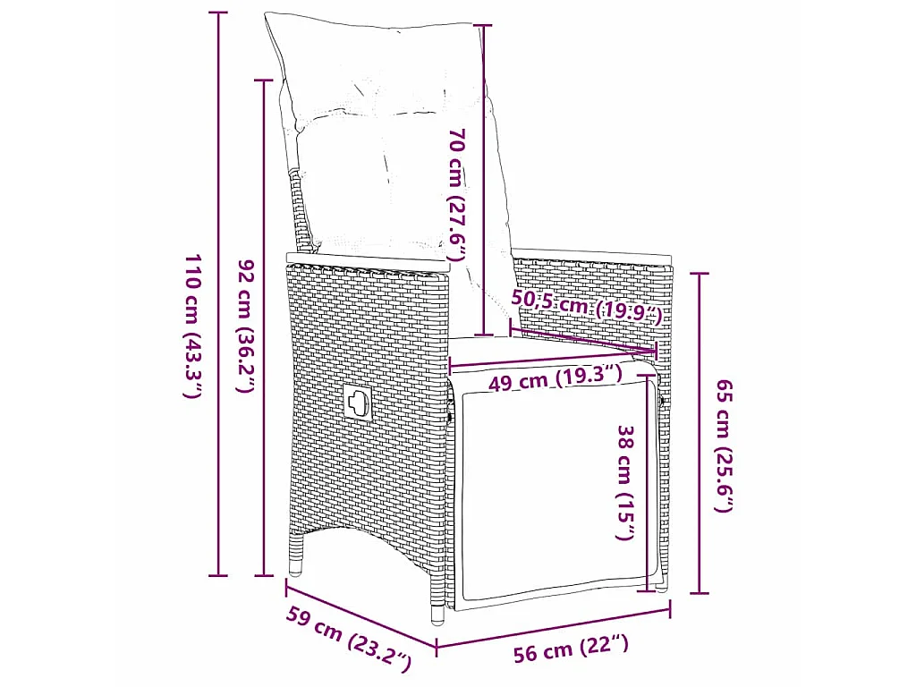 Ensemble de Salle à Manger de Jardin 3 Pièces avec Coussins Gris Poly Rattan