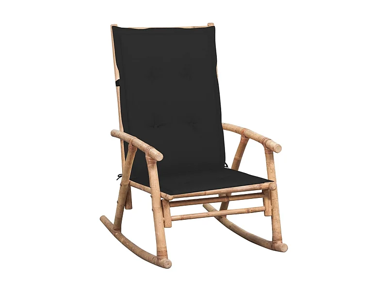 Chaise à bascule avec coussin Bambou