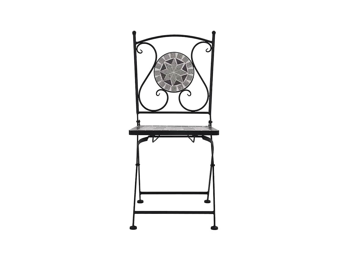 Chaises de bistrot mosaïque 2 pcs Gris