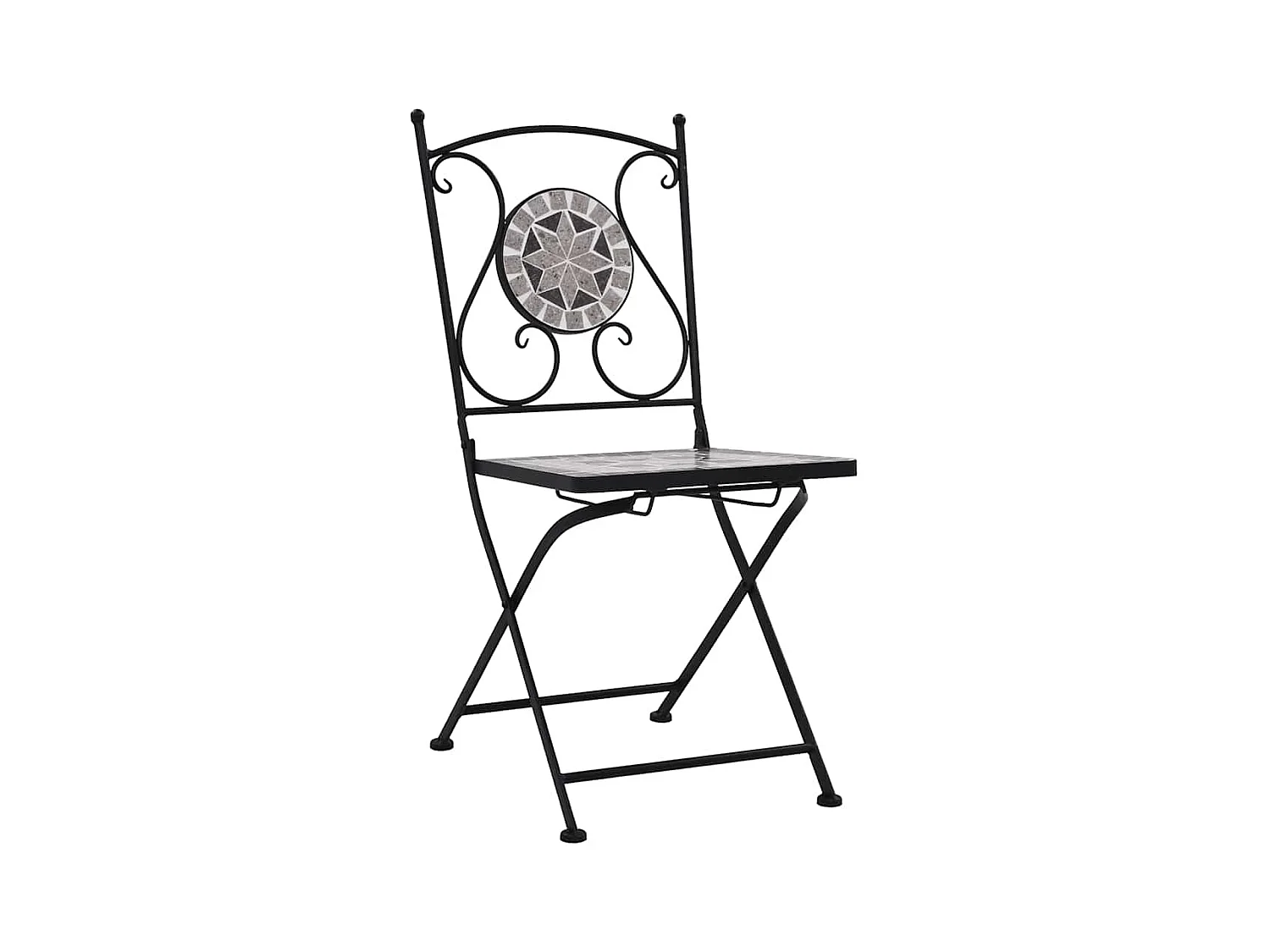 Chaises de bistrot mosaïque 2 pcs Gris