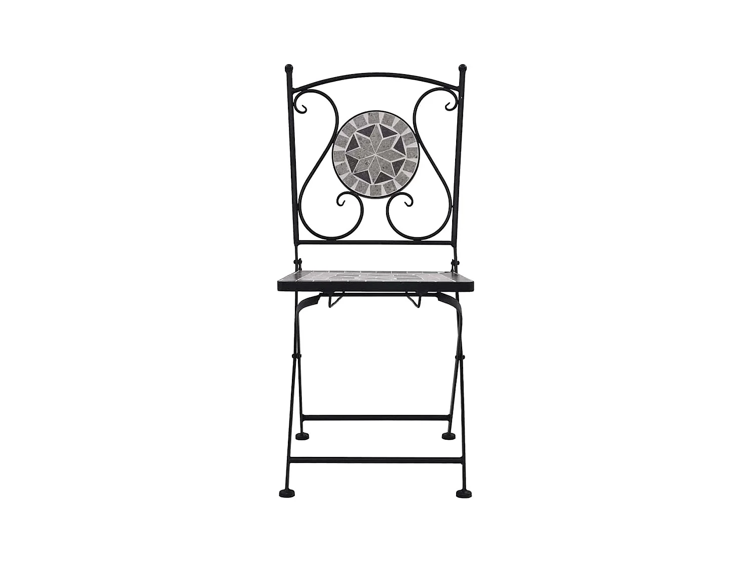 Chaises de bistrot mosaïque 2 pcs Gris