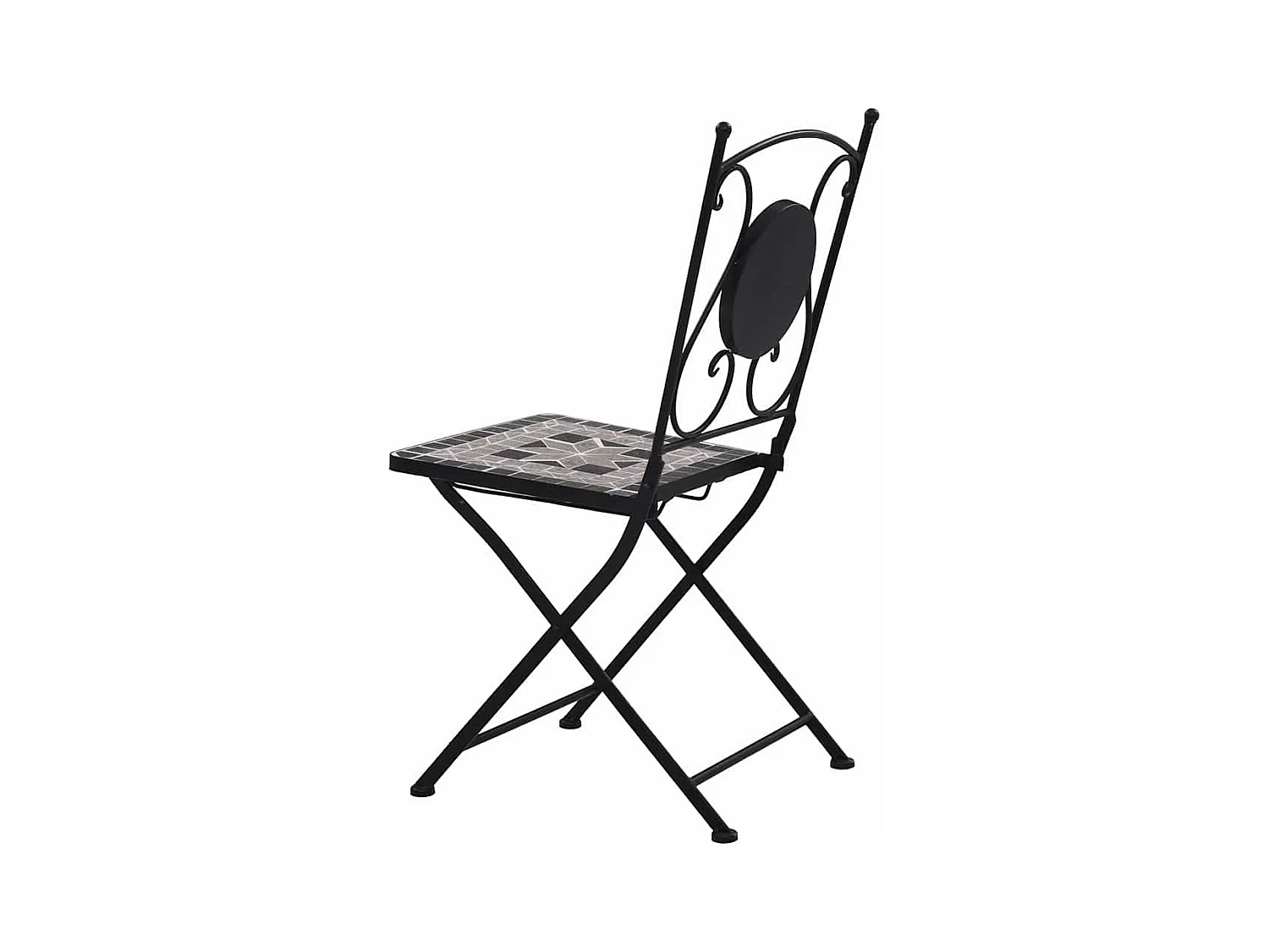 Chaises de bistrot mosaïque 2 pcs Gris