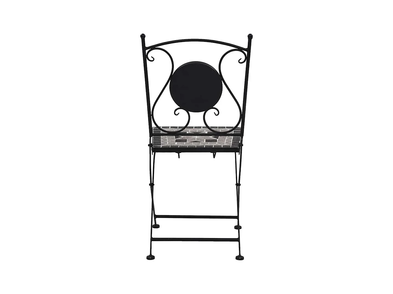 Chaises de bistrot mosaïque 2 pcs Gris