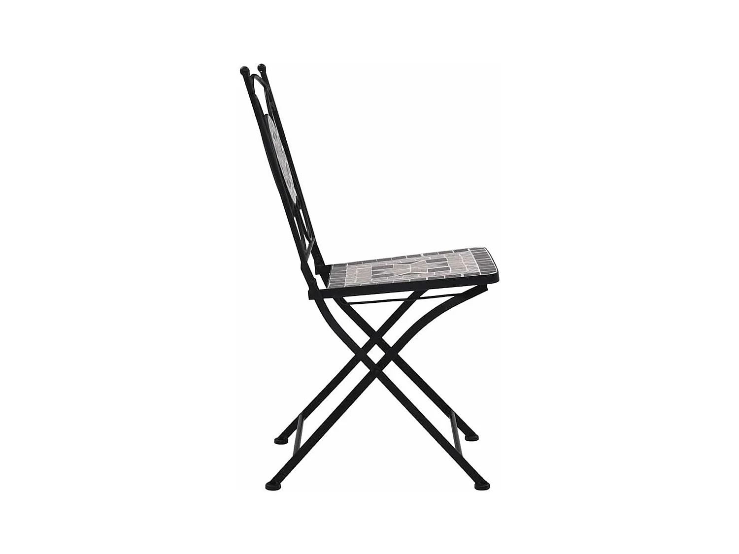 Chaises de bistrot mosaïque 2 pcs Gris