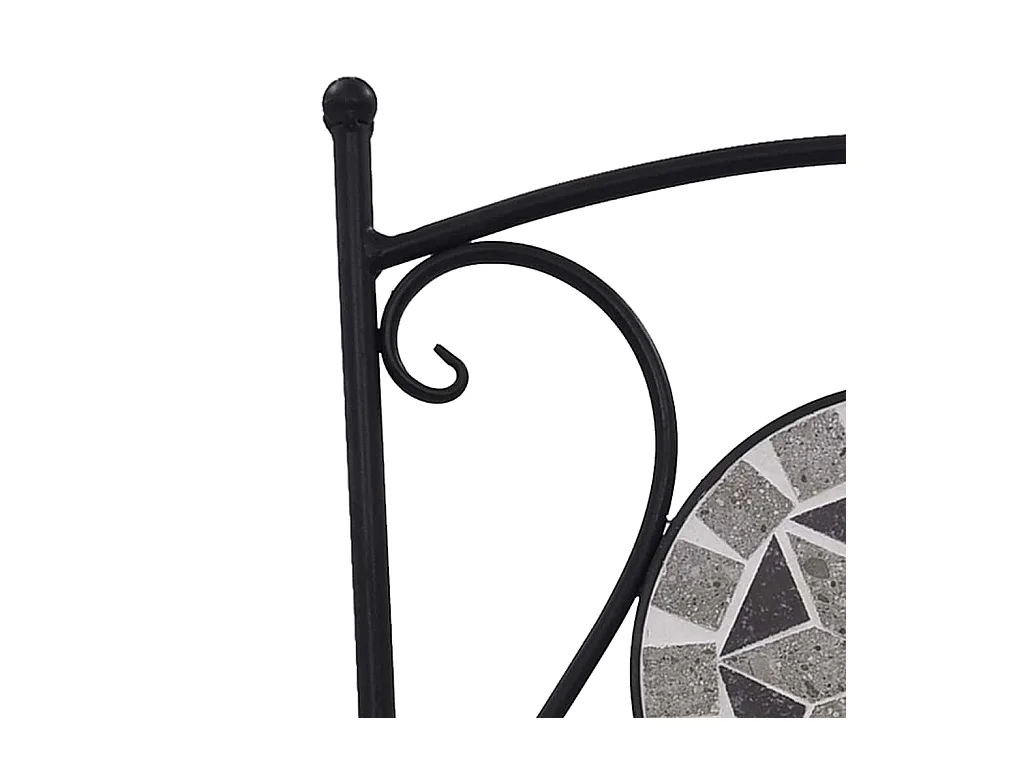 Chaises de bistrot mosaïque 2 pcs Gris