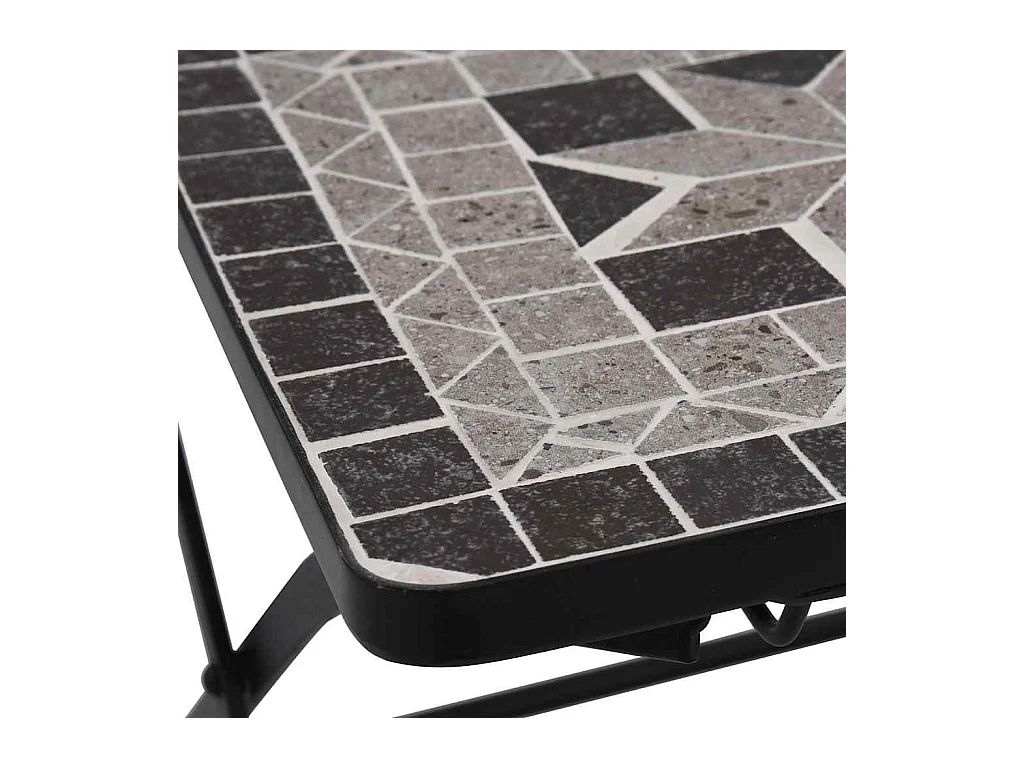 Chaises de bistrot mosaïque 2 pcs Gris