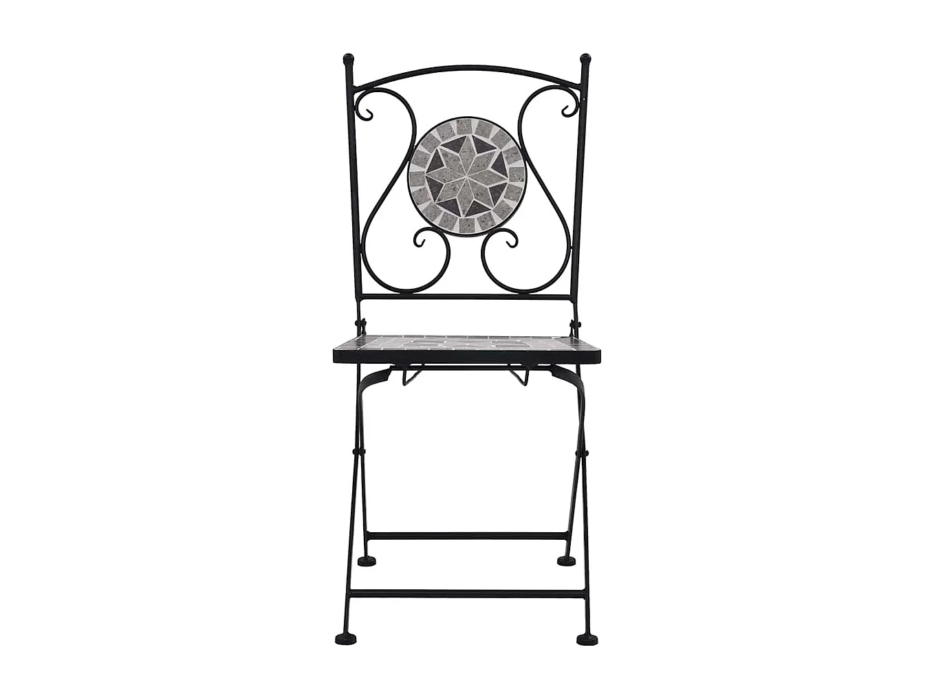 Chaises de bistrot mosaïque 2 pcs Gris