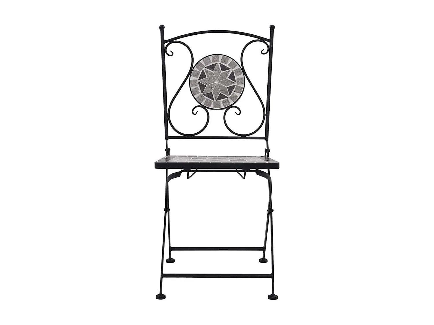 Chaises de bistrot mosaïque 2 pcs Gris