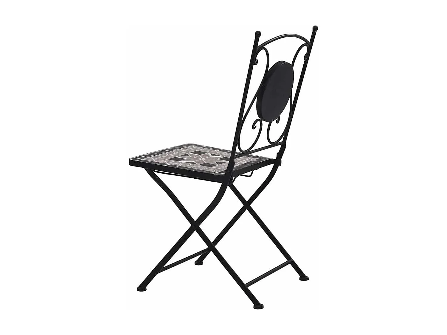 Chaises de bistrot mosaïque 2 pcs Gris