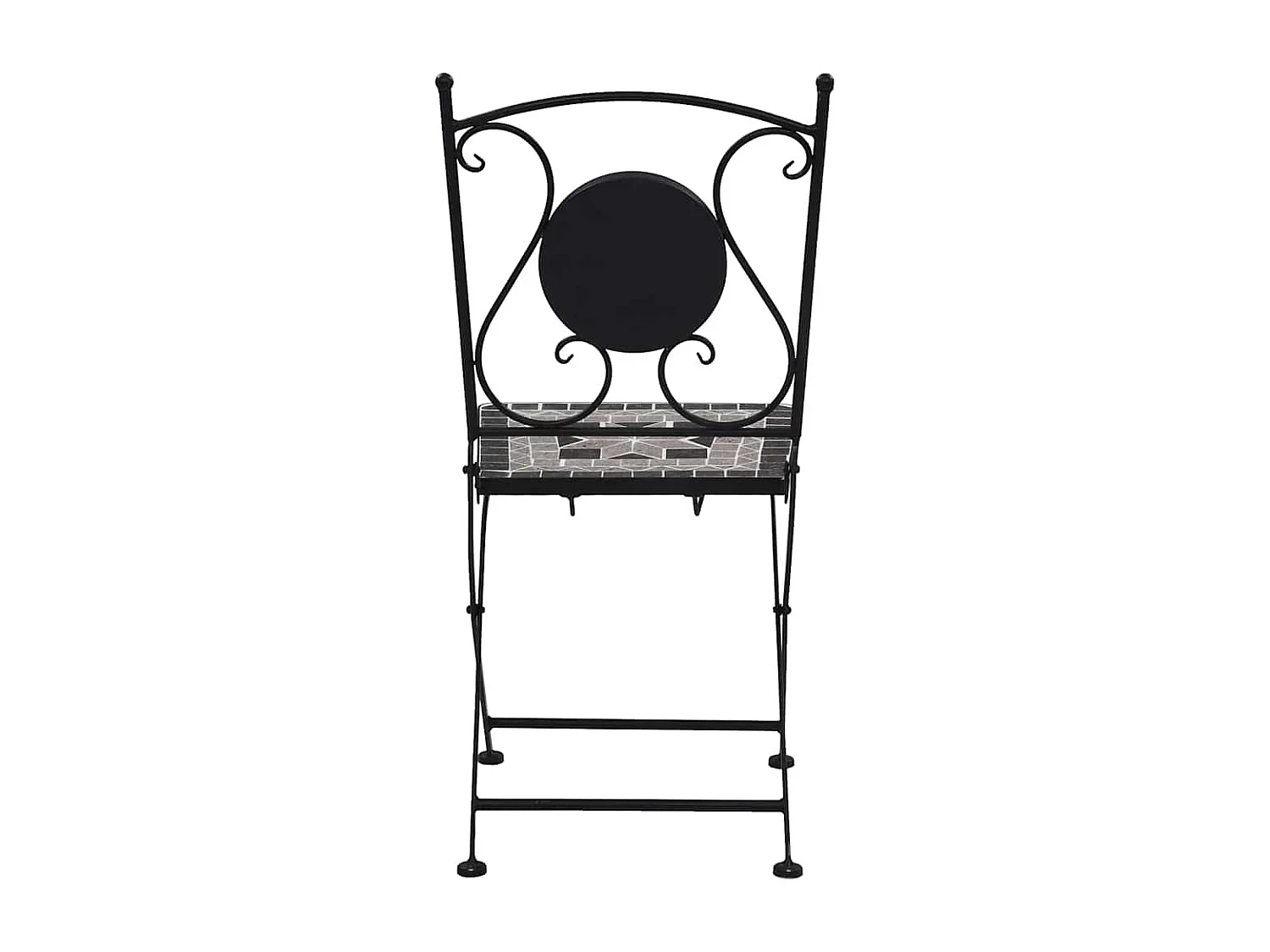 Chaises de bistrot mosaïque 2 pcs Gris