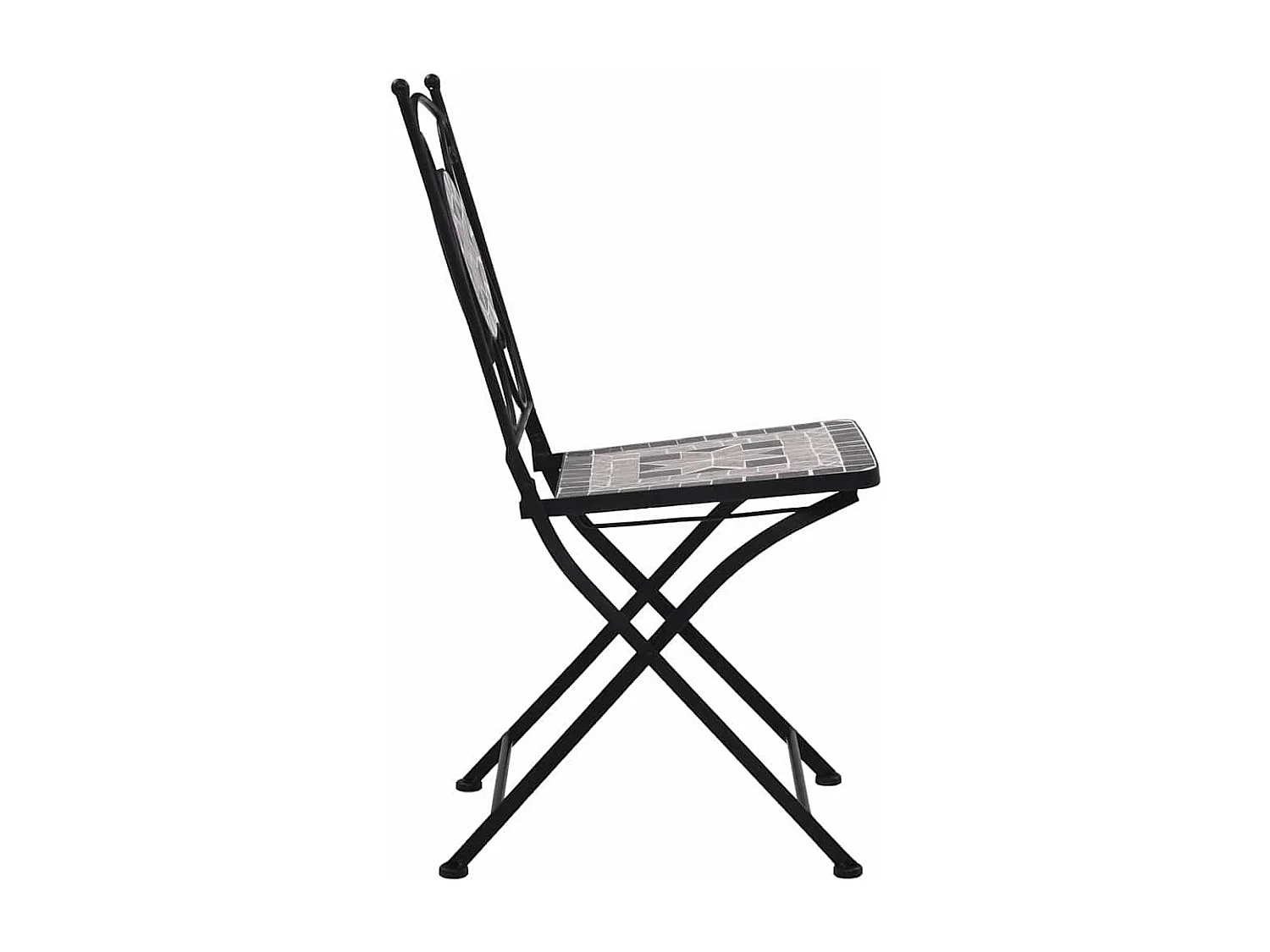 Chaises de bistrot mosaïque 2 pcs Gris