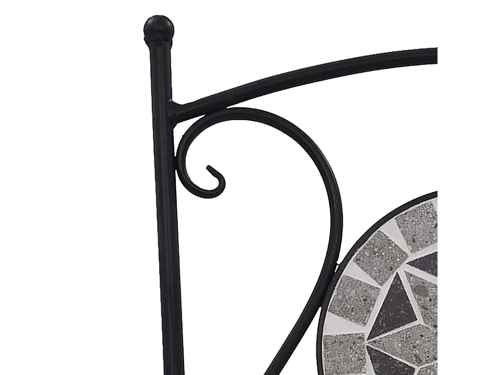 Chaises de bistrot mosaïque 2 pcs Gris