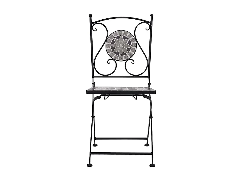 Mosaik-Bistrostühle 2 Stk. Grau