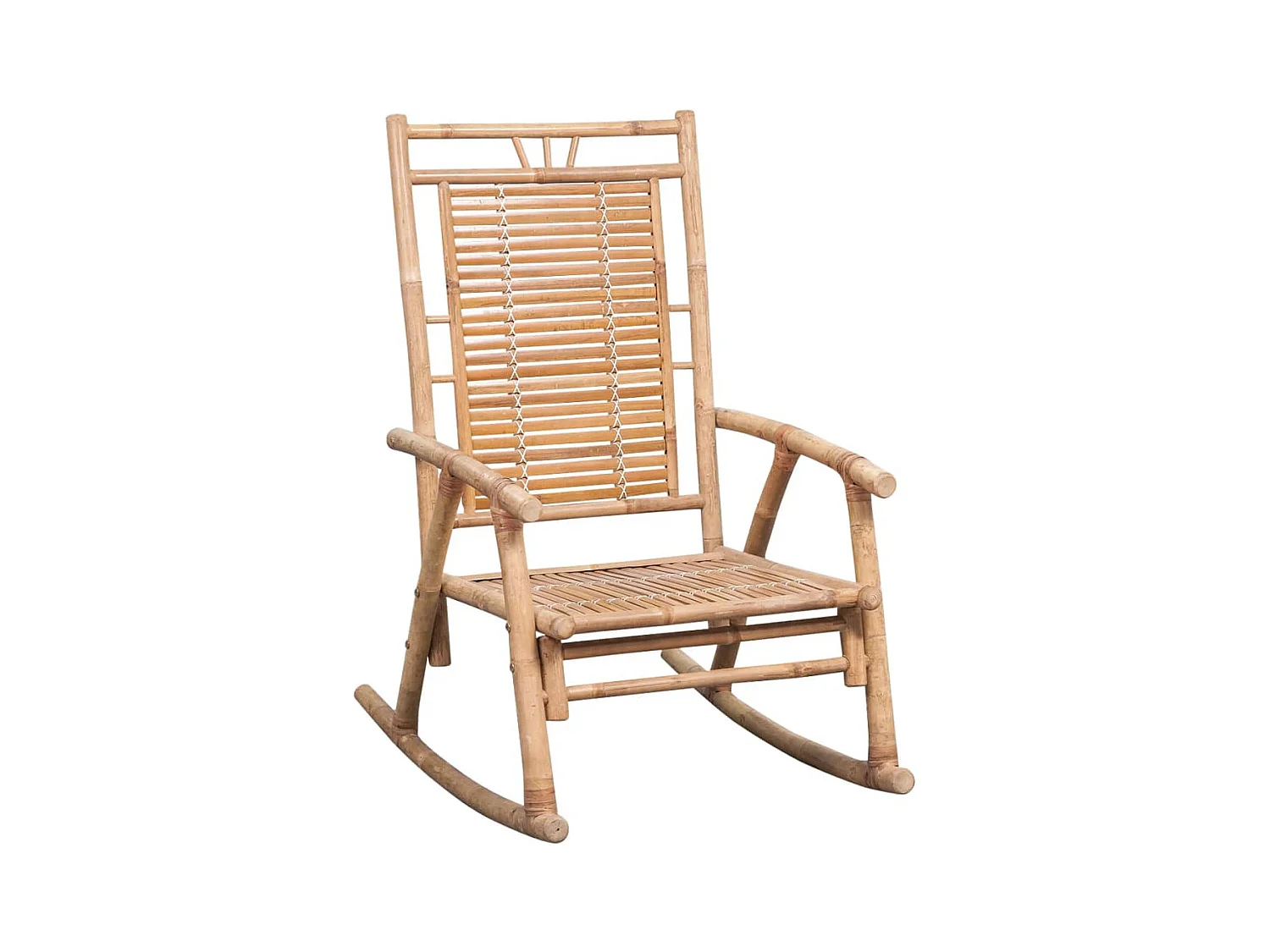 Chaise à bascule avec coussin Bambou