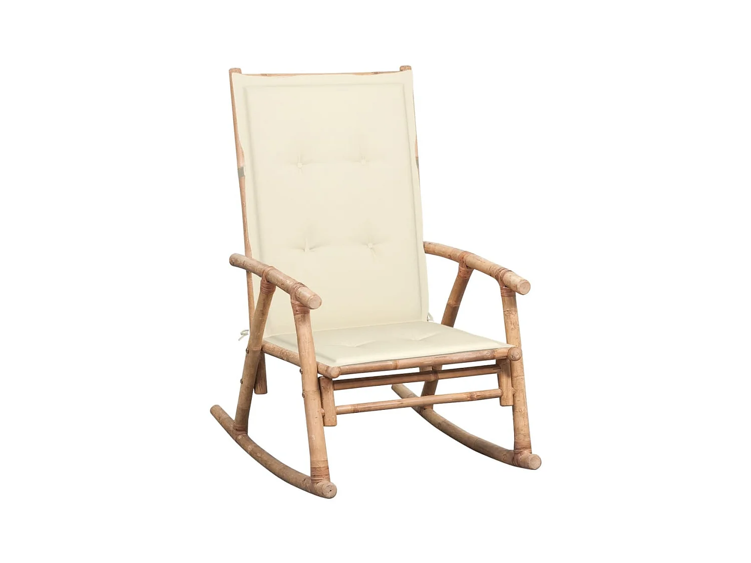 Chaise à bascule avec coussin Bambou