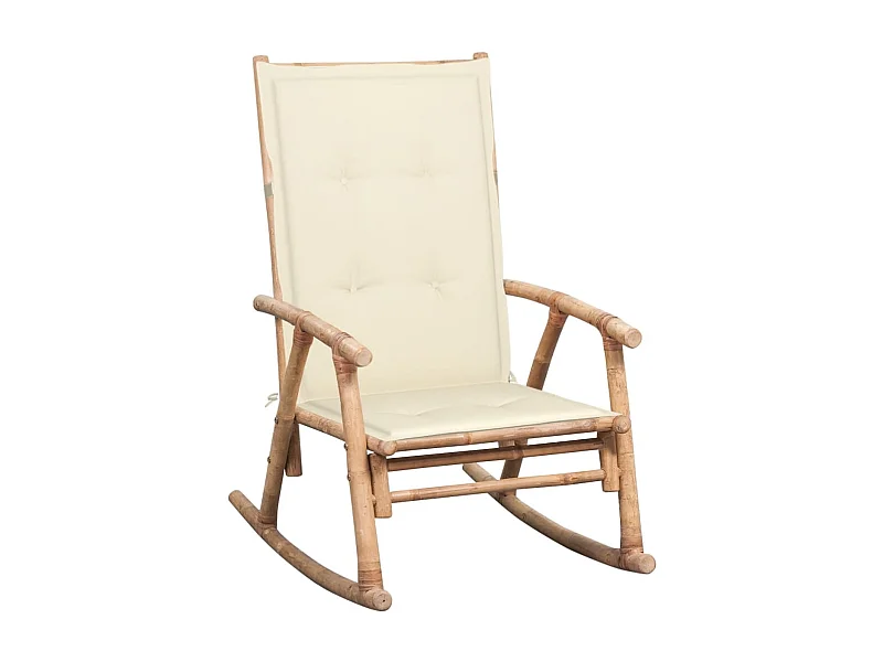 Chaise à bascule avec coussin Bambou