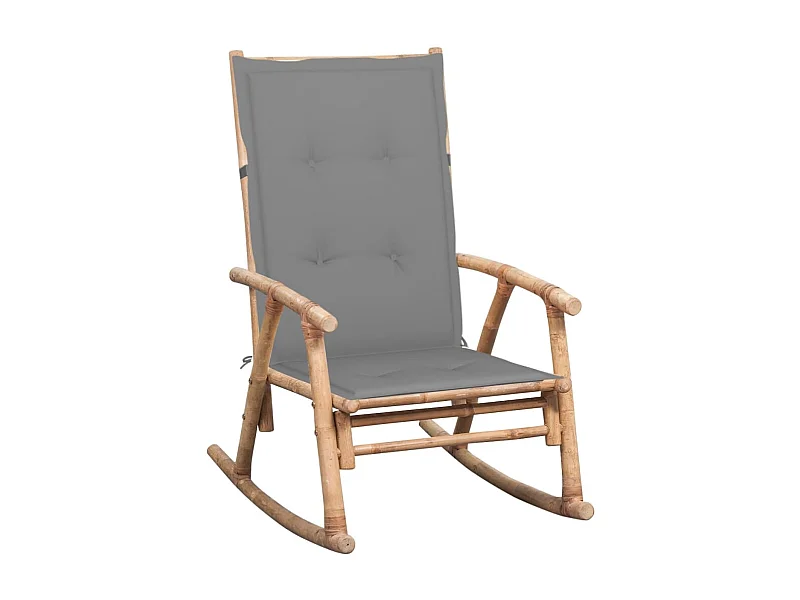 Chaise à bascule avec coussin bambou