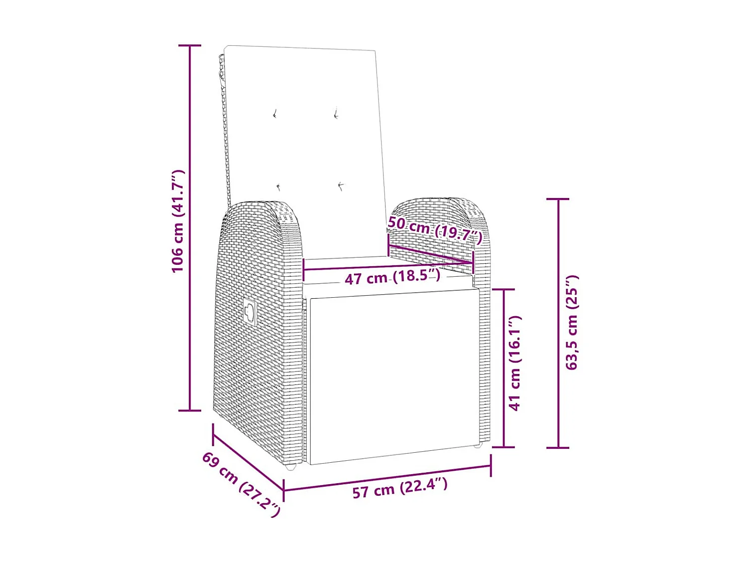 Ensemble de Repas de Jardin 5 Pièces avec Coussins Gris Rotin Poly