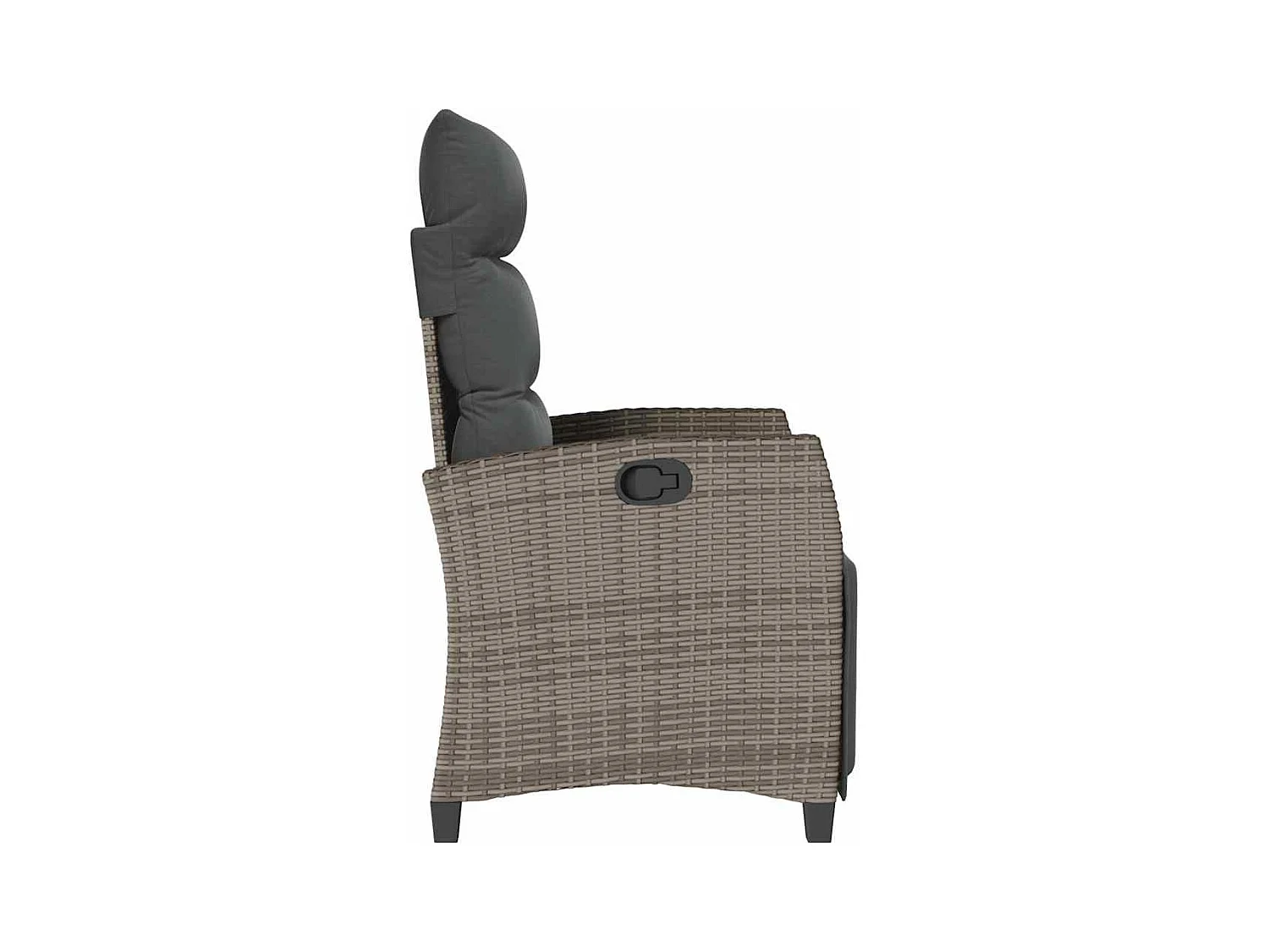 Chaise de jardin inclinable avec table d'appoint gris polyrotin