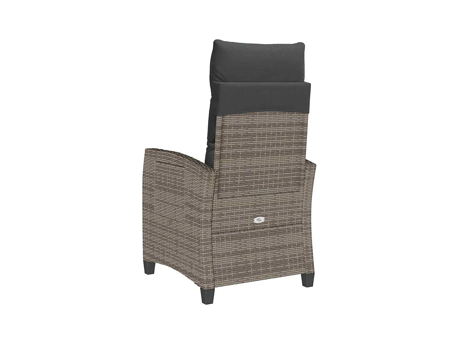 Chaise de jardin inclinable avec table d'appoint gris polyrotin