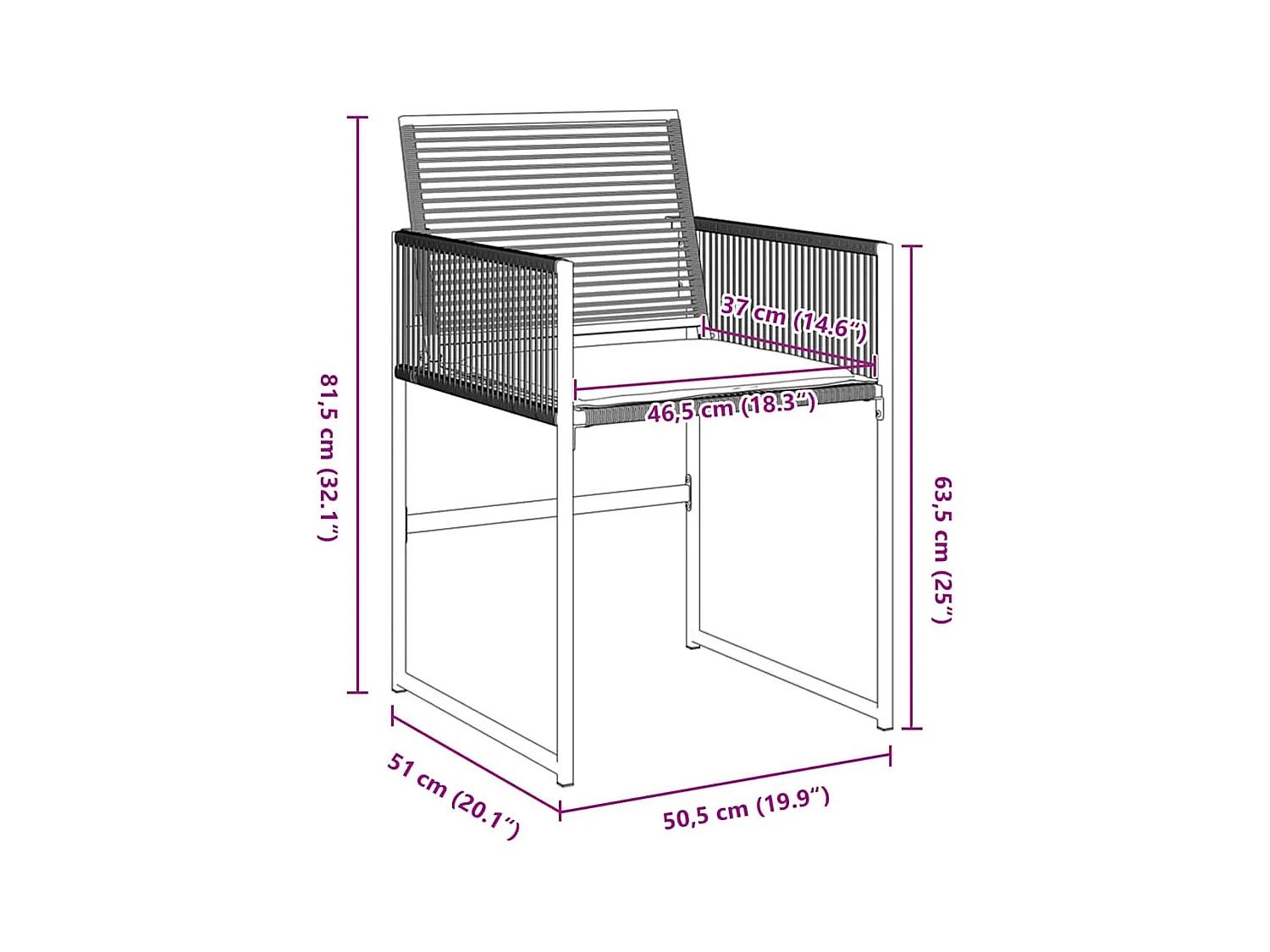 Set da pranzo da giardino 5 pezzi con cuscini in rattan nero