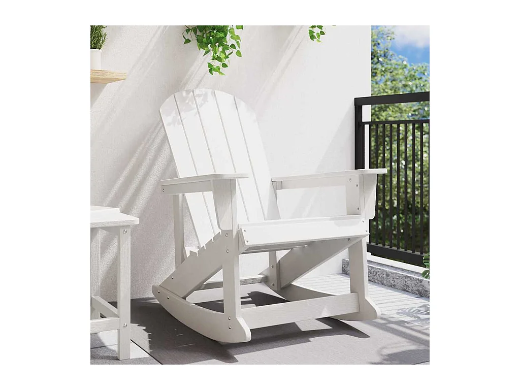 Sedia a dondolo Adirondack bianca 73,5x92x90 cm HDPE