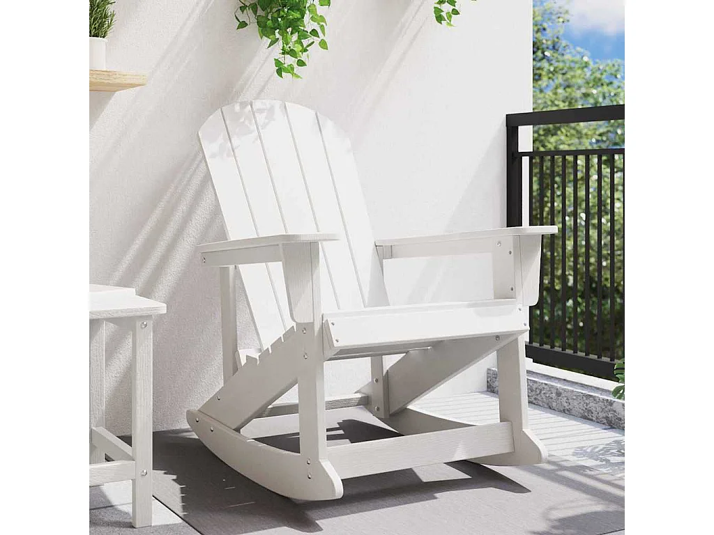 Sedia a dondolo Adirondack bianca 73,5x92x90 cm HDPE