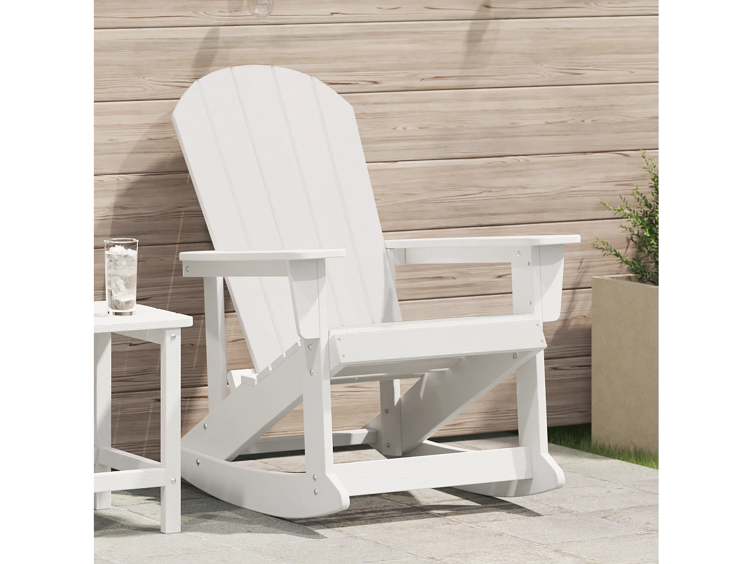 Chaise Berçante Adirondack Blanche 73,5x92x90 cm HDPE