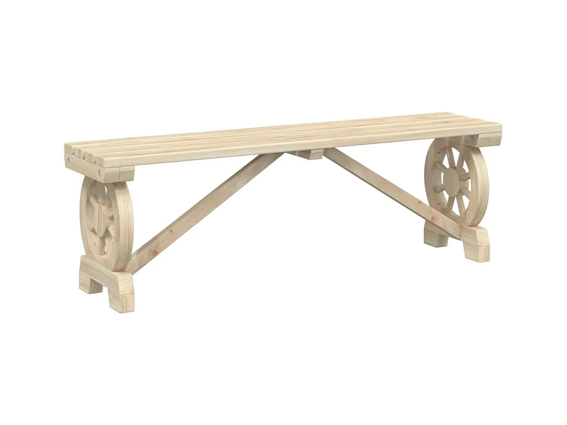 Gartenbank 115 cm Massivholz Tannenholz