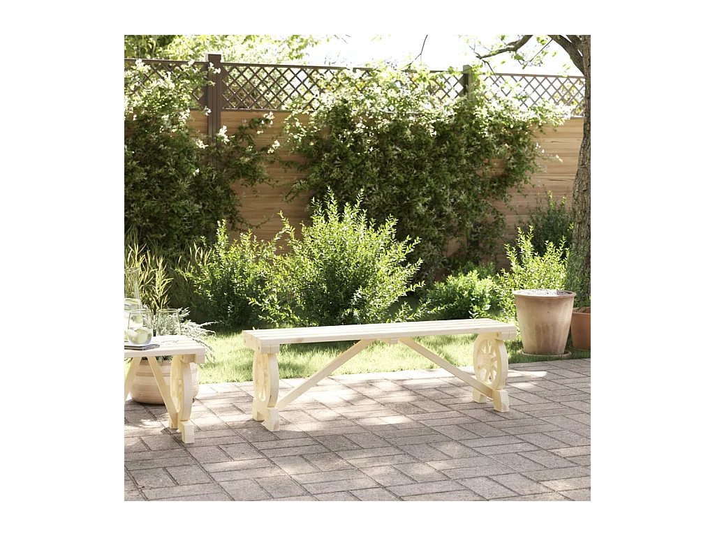 Gartenbank 115 cm Massivholz Tannenholz